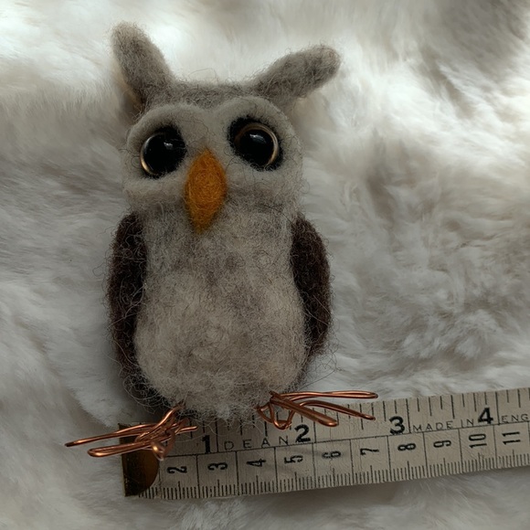 Handmade Wool toys, Needle felted Great Horned Owl - Picture 11 of 12